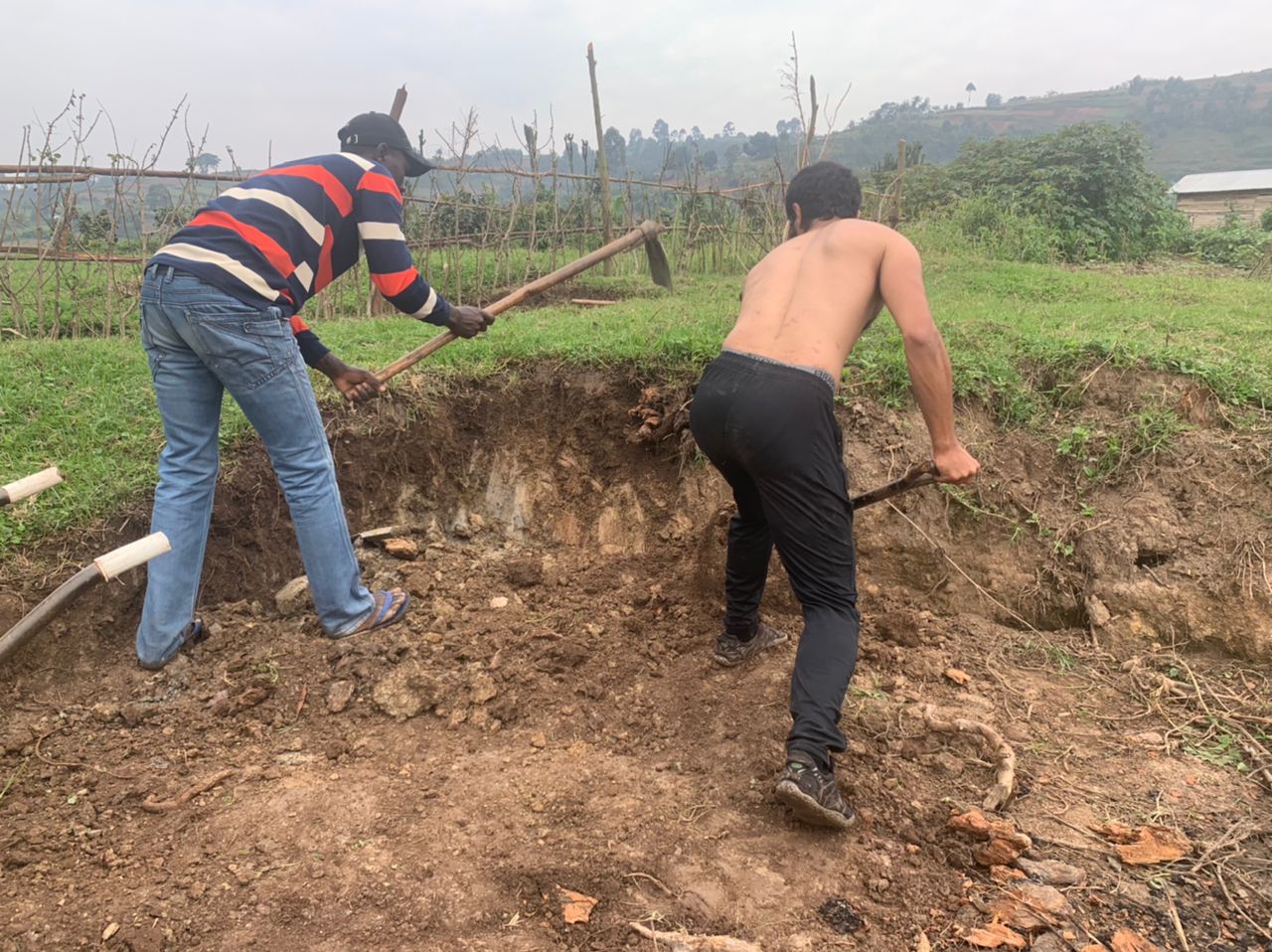 Working on preparing land